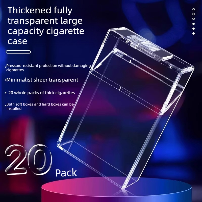 Smoking & Vaping Accessories - Transparente verschiebbare Zigarettenschachtel mit Klappdeckel, tragbar,